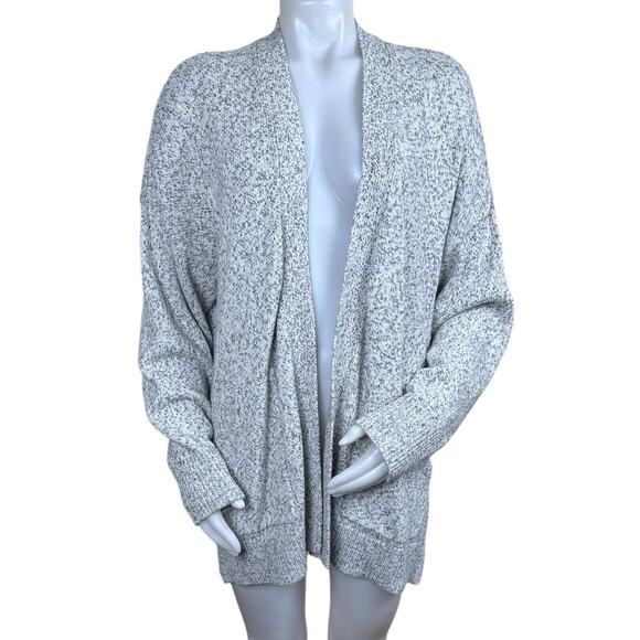 Madewell Sweaters - MADEWELL Midland Cardigan Sweater Open in IVORY Black Marled Size XL Open